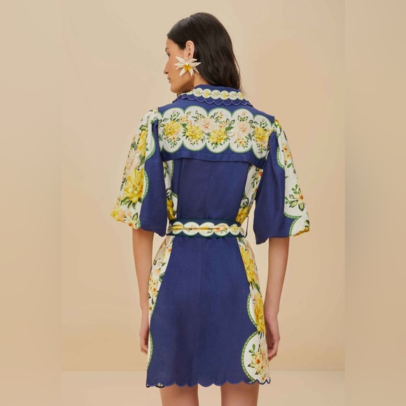 🔥🔥🔥NEW Farm Rio Amazon Garden Cream Tropical Floral Mini Dress - Picture 4 of 8